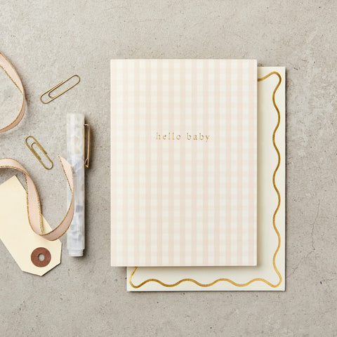 Hello Baby Gingham Card