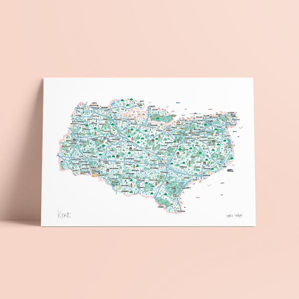 Kent Illustrated Map Print