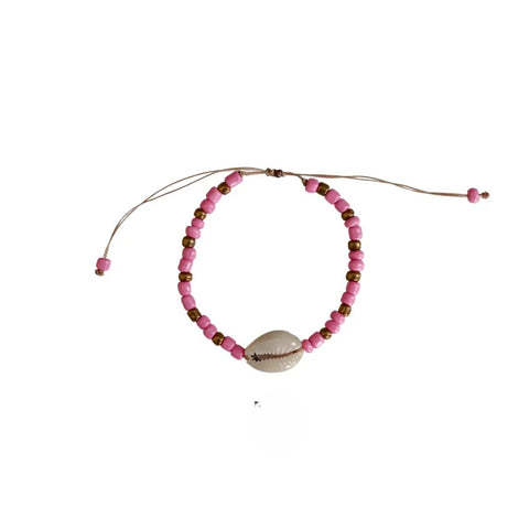 Klayer Pink Shell Beaded Bracelet