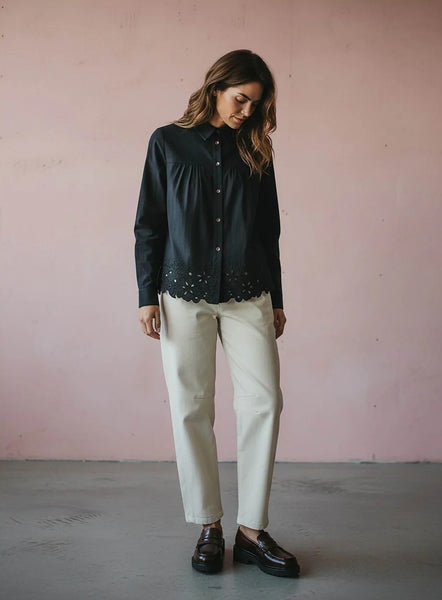 Cream Binx Barrel Leg Trousers