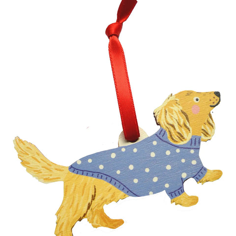 Long Haired Dachshund Dog Christmas Decoration