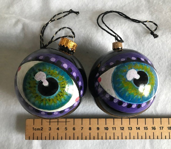 Hand Painted Baubles - Large Black