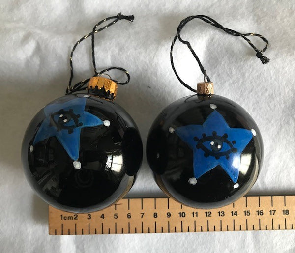 Hand Painted Baubles - Large Black