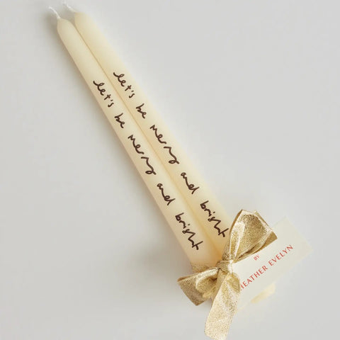 Let's Be Merry and Bright Candle Pair