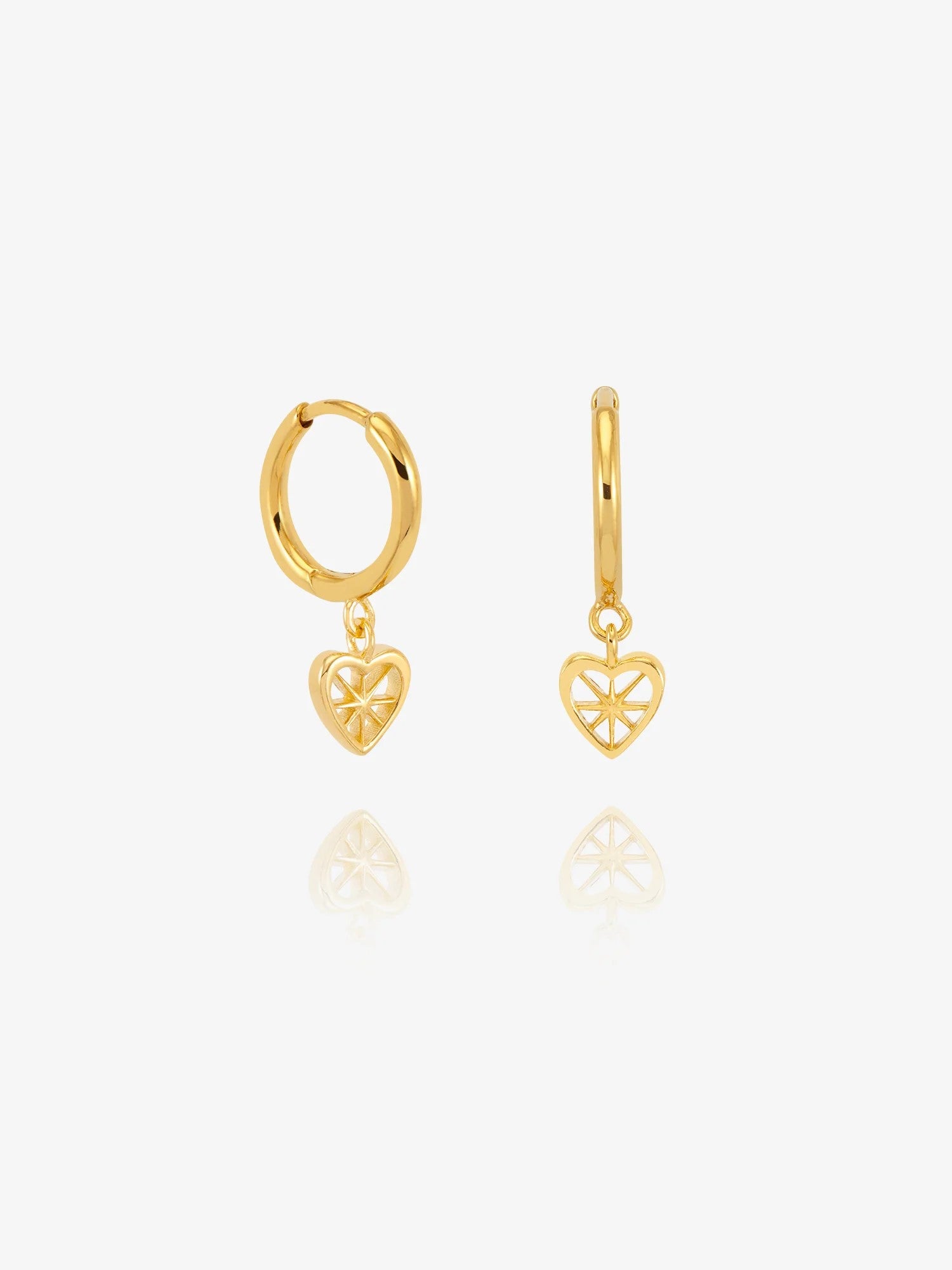Rachel Jackson Gold Love Story Heart Earrings