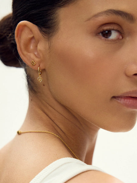 Rachel Jackson Gold Love Story Heart Earrings