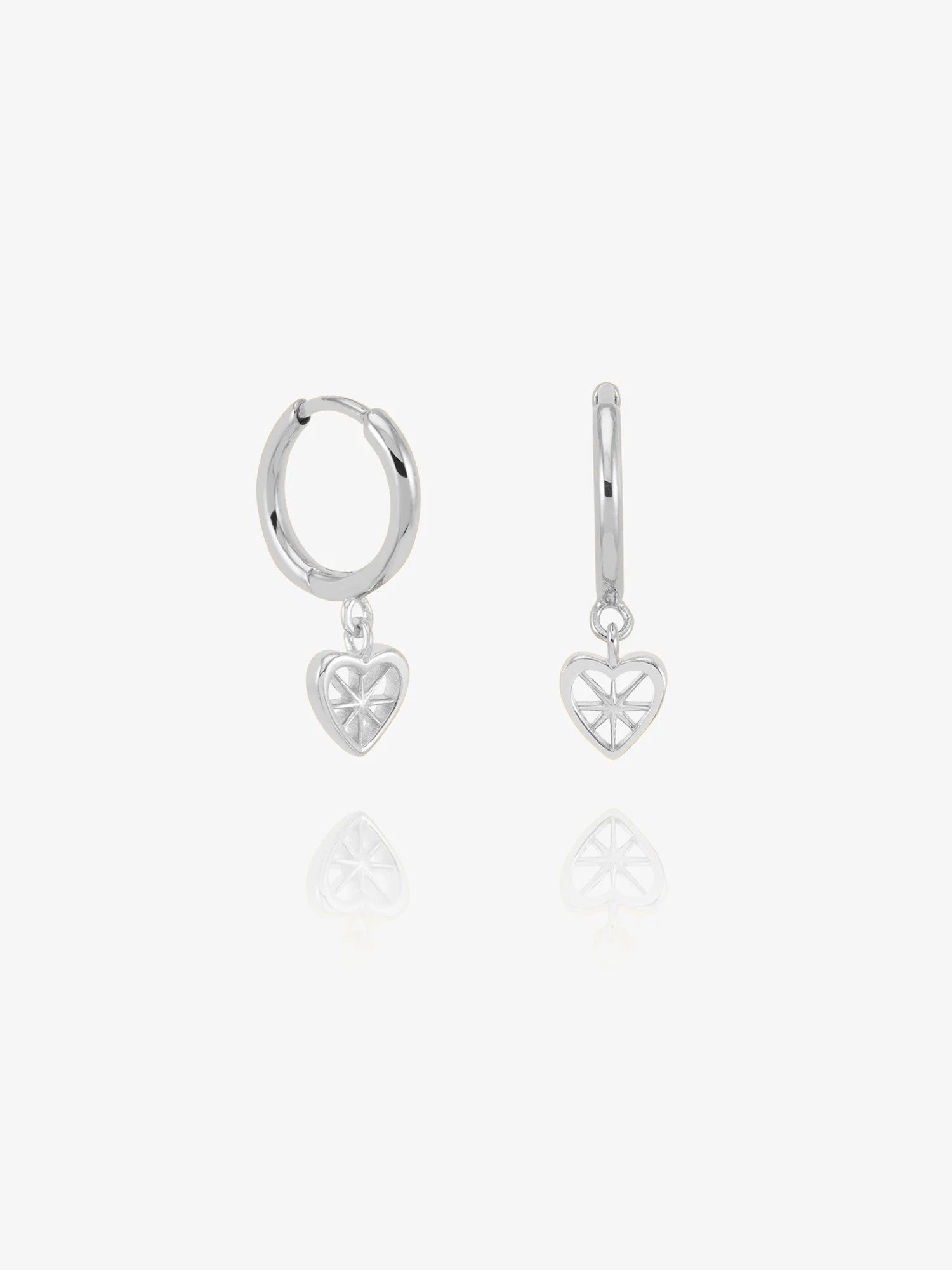 Rachel Jackson Silver Love Story Heart Earrings
