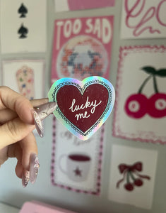 Lucky Me Holographic Heart Sticker