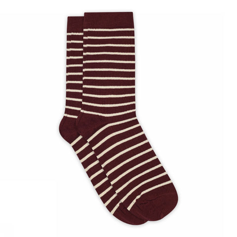wine red striped Lydia sock from MP Denmark