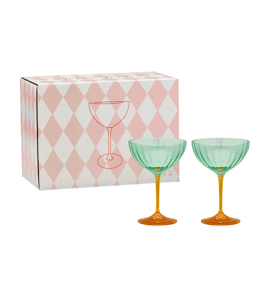Jazzy Arancia Optic Champagne Glass Set of 2
