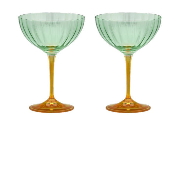 Jazzy Arancia Optic Champagne Glass Set of 2