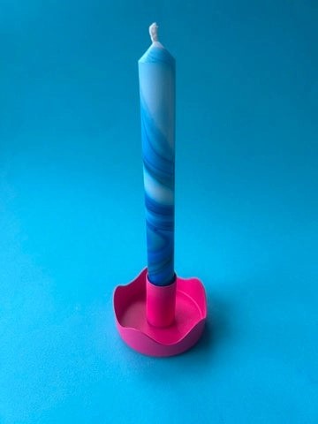 Magenta Colour Pop Wavy Candle Holder