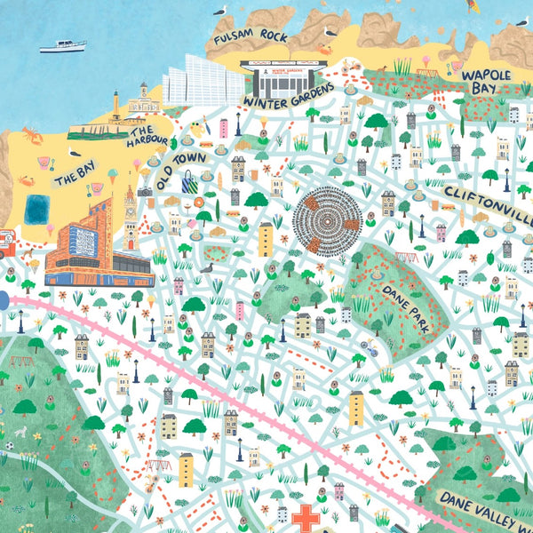 Margate Illustrated Map Print