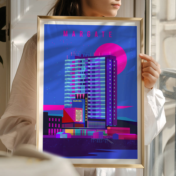 Margate by Night A4 Print by Eye for London