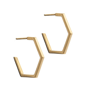 Medium Gold Hexagon Hoops