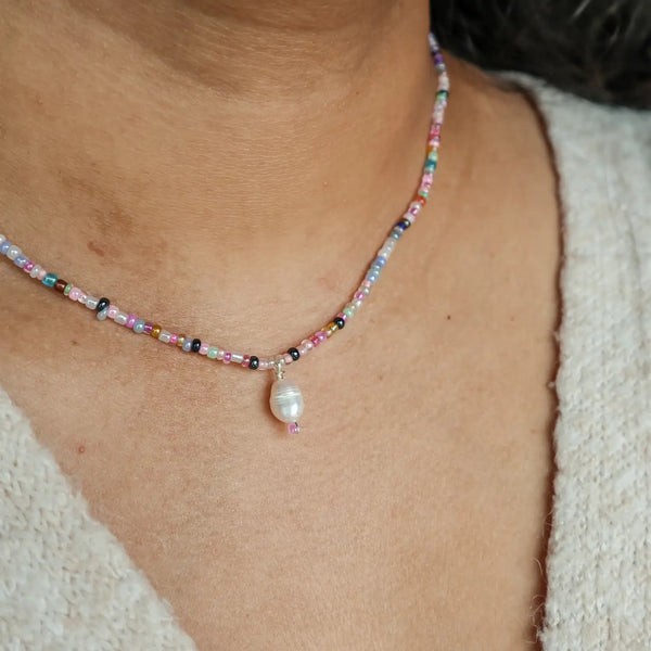 Medewi Summer Beaded Pearl Necklace