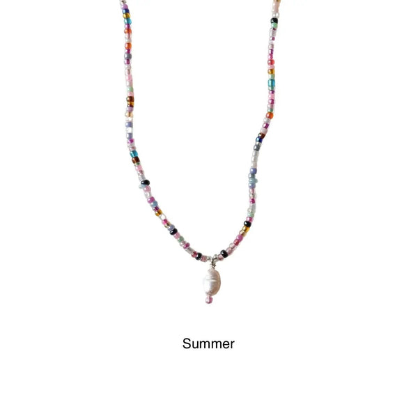 Medewi Summer Beaded Pearl Necklace