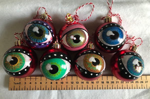 Hand Painted Baubles - Medium Red