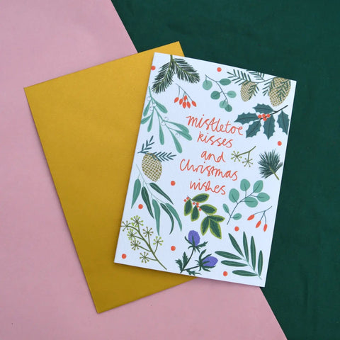 Mistletoe Kisses Christmas Card