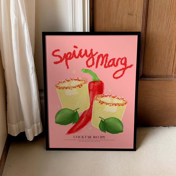 Spicy Marg Cocktail Recipe A3 Print