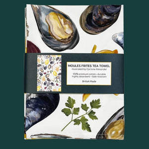 Corinne Alexander Moules Frites cotton tea towel