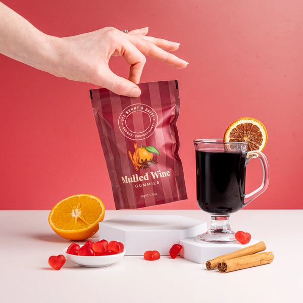 Warm, spiced gummies with festive flavours — a cosy treat inspired by mulled wine