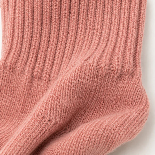 Muted Rose Pink Wool Socks