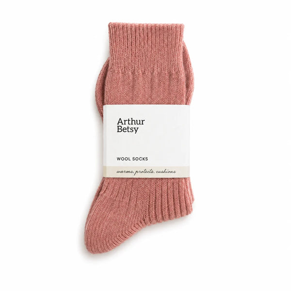 Muted Rose Pink Wool Socks