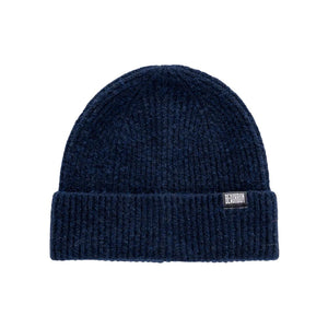 Navy Recycled Polyester & Wool Beanie