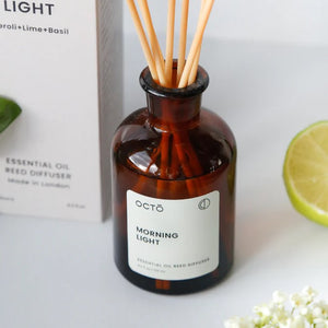 Morning Light reed diffuser in amber bottle by OCTO