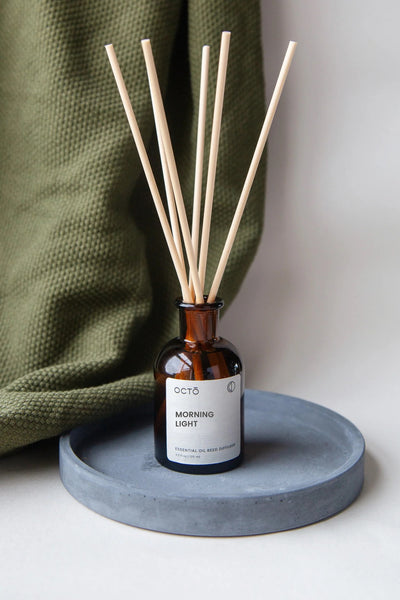 Morning Light reed diffuser in amber bottle by OCTO