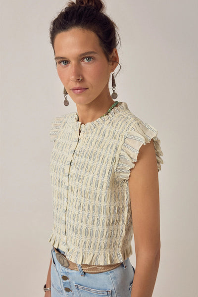 Omaris Patmos Sleeveless Cloud Thread Blouse