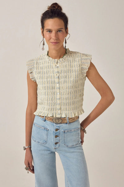 Omaris Patmos Sleeveless Cloud Thread Blouse