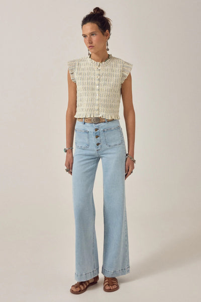 Omaris Patmos Sleeveless Cloud Thread Blouse
