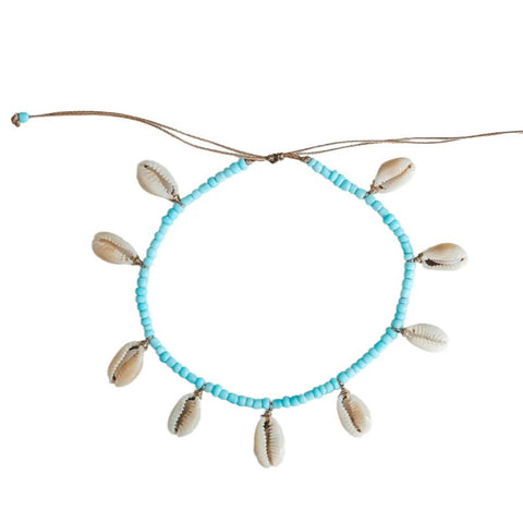 Ombak Shell Blue Anklet