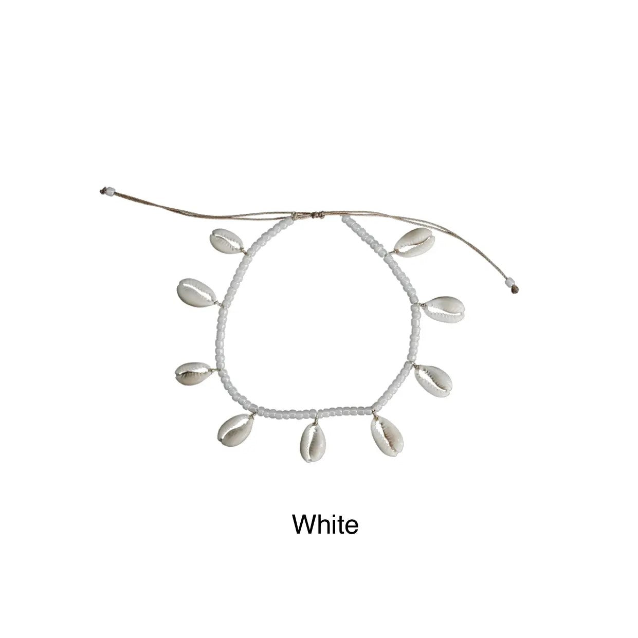 Ombak Shell White Anklet
