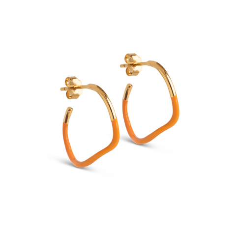 orange Sway Hoop earrings by Enamel Copenhagen