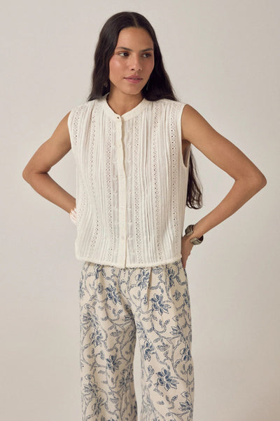 Oriane Dentelle Blanc Top
