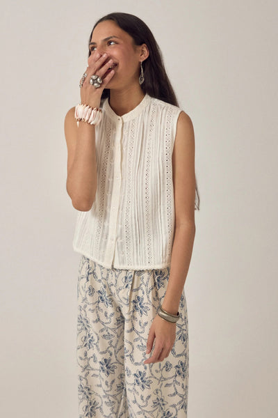 Oriane Dentelle Blanc Top
