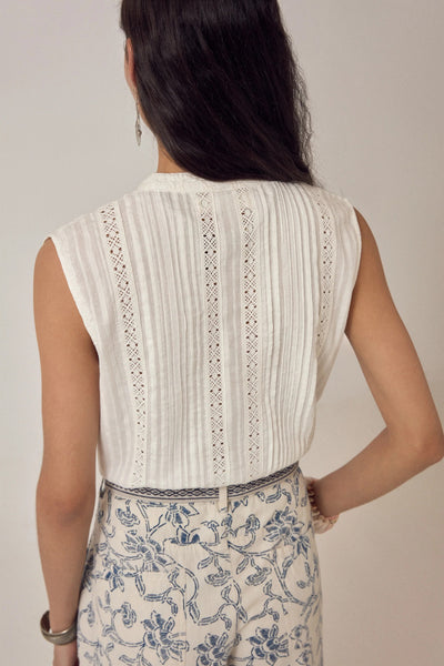Oriane Dentelle Blanc Top