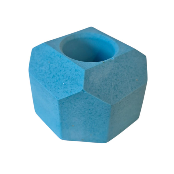 Blue Geometric Candle Holder