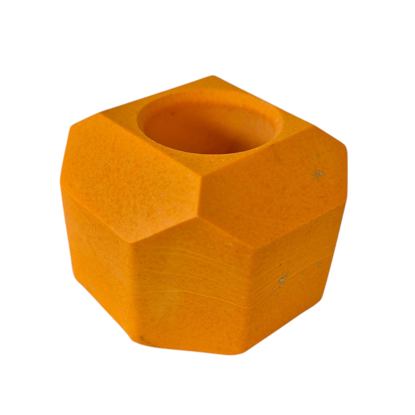 Orange Geometric Candle Holder