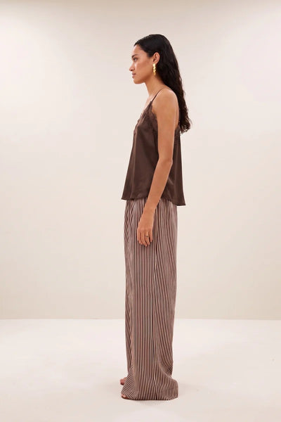 Pia Espresso Satin Top