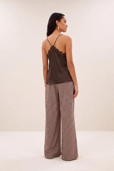 Pia Espresso Satin Top