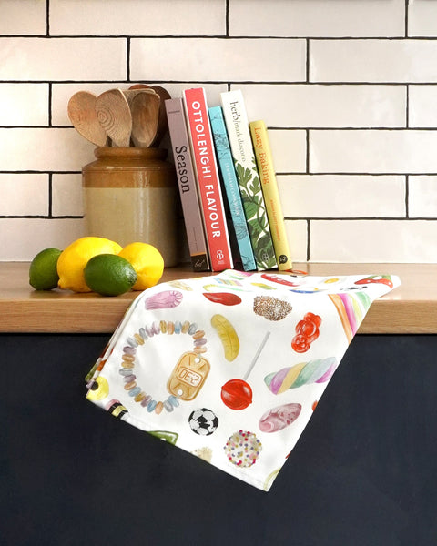 Corinne Alexander Pick n Mix cotton tea towel