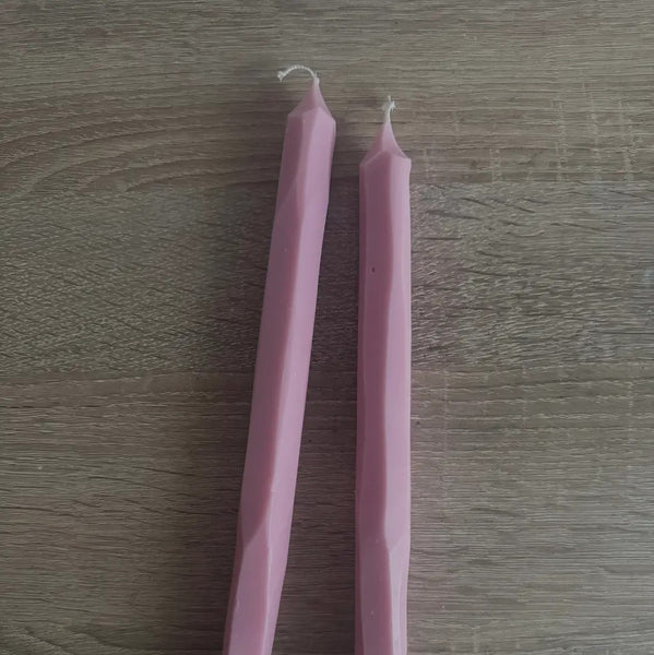 Pink Tapered Hand Carved candles