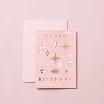 Pink Happy Birthday Card