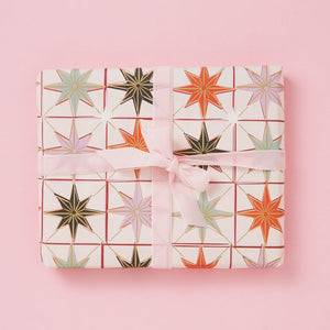 Pink Stars Christmas Wrapping Paper