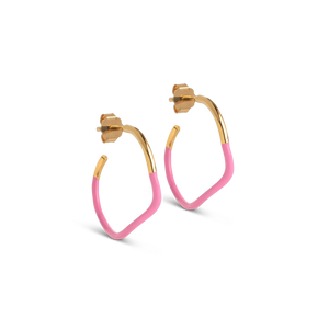 Pink Sway Hoop earrings by Enamel Copenhagen