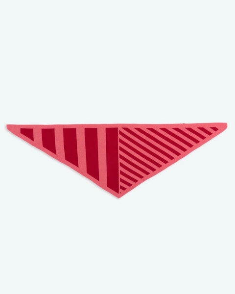 Pink & Red Stripe Wool Triangle Scarf